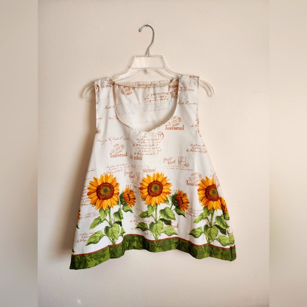 Women's Handmade Upcycled Sunflower Top Size Small Medium